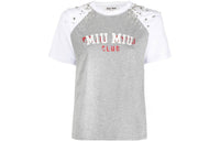 MIU MIU Raglan Sleeve T Shirt Women's White Gray