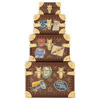 LOUIS VUITTON Leather Trim Storage Box Hard Case Women's Brown