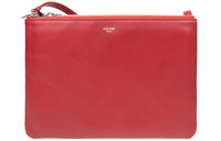 CELINE Trio Cow Leather Shoulder Bag Crossbody Bag Women's Candy Color Multicolor Red