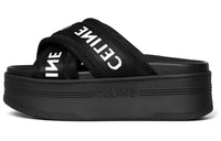 CELINE Abrasion Resistant Slide Slippers Women's Black