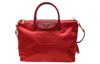 PRADA Nylon Shoulder Bag Crossbody Bag Handbag Women's Red