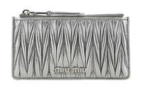 MIU MIU Leather Wallet Women's Silver