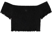 CELINE Triomphe Crop Top In Gauffered Silk