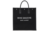 SAINT LAURENT Rive Gauche Canvas With Leather Vertical Shoulder Bag Crossbody Bag Handbag Regular Unisex Black