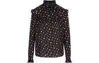 SAINT LAURENT Floral Lamé Blouse