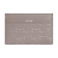 CELINE Triomphe Calfskin Card Holder Medium Size Men's Gray