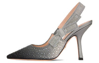DIOR J'Adior Slim Heel High Heels 10cm Women's Silver Gray