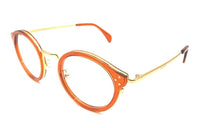 CELINE Metal Irregular Shape Eyeglass Frames Women's Gold