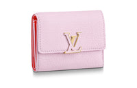 LOUIS VUITTON Capucines Taurillon Leather Wallet Women's Pink