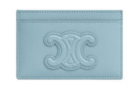 CELINE Triomphe Shiny Cow Leather Card Holder Women's California Blue
