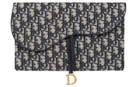 DIOR Saddle Fabric Clutch Regular Women's Blue