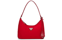 PRADA Re Edition 2005 Mini Bag Nylon Saffiano Leather Strap Red