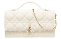 DIOR Lady Dior Sheepskin Shoulder Bag, Crossbody Bag, Handbag Regular Women's White