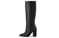 HERMES DRESSAGE Knee-High Boots 9.5cm Women's Black