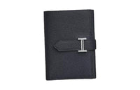 HERMES Bearn Epsom Calfskin Wallet Women's Black