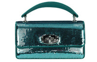 MIU MIU Leather Shoulder Bag Crossbody Bag Handbag Women's Blue