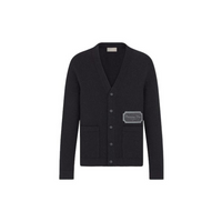DIOR Homme Logo Patch V-Neck Cardigan