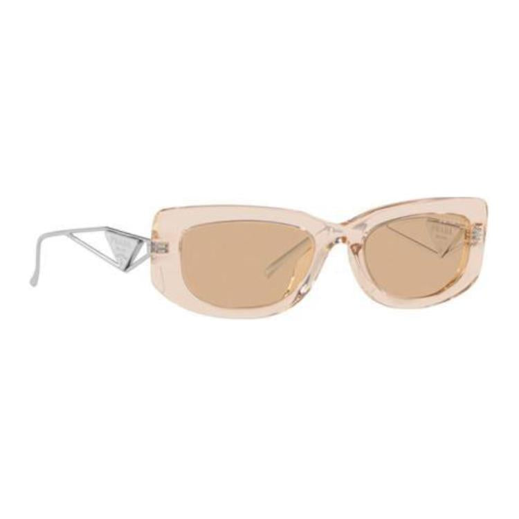 PRADA Acetate Irregular Shape Sunglasses Women's Havana Color