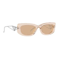 PRADA Acetate Irregular Shape Sunglasses Women's Havana Color