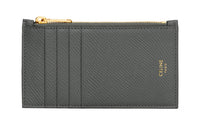 CELINE Grained Calfskin Card Holder Men's Gray