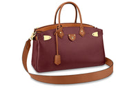 LOUIS VUITTON Calfskin Handbag Shoulder Bag Women's Burgundy
