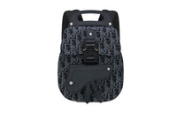 DIOR Saddle Cowhide Patchwork Canvas Backpack Mini Unisex Blue