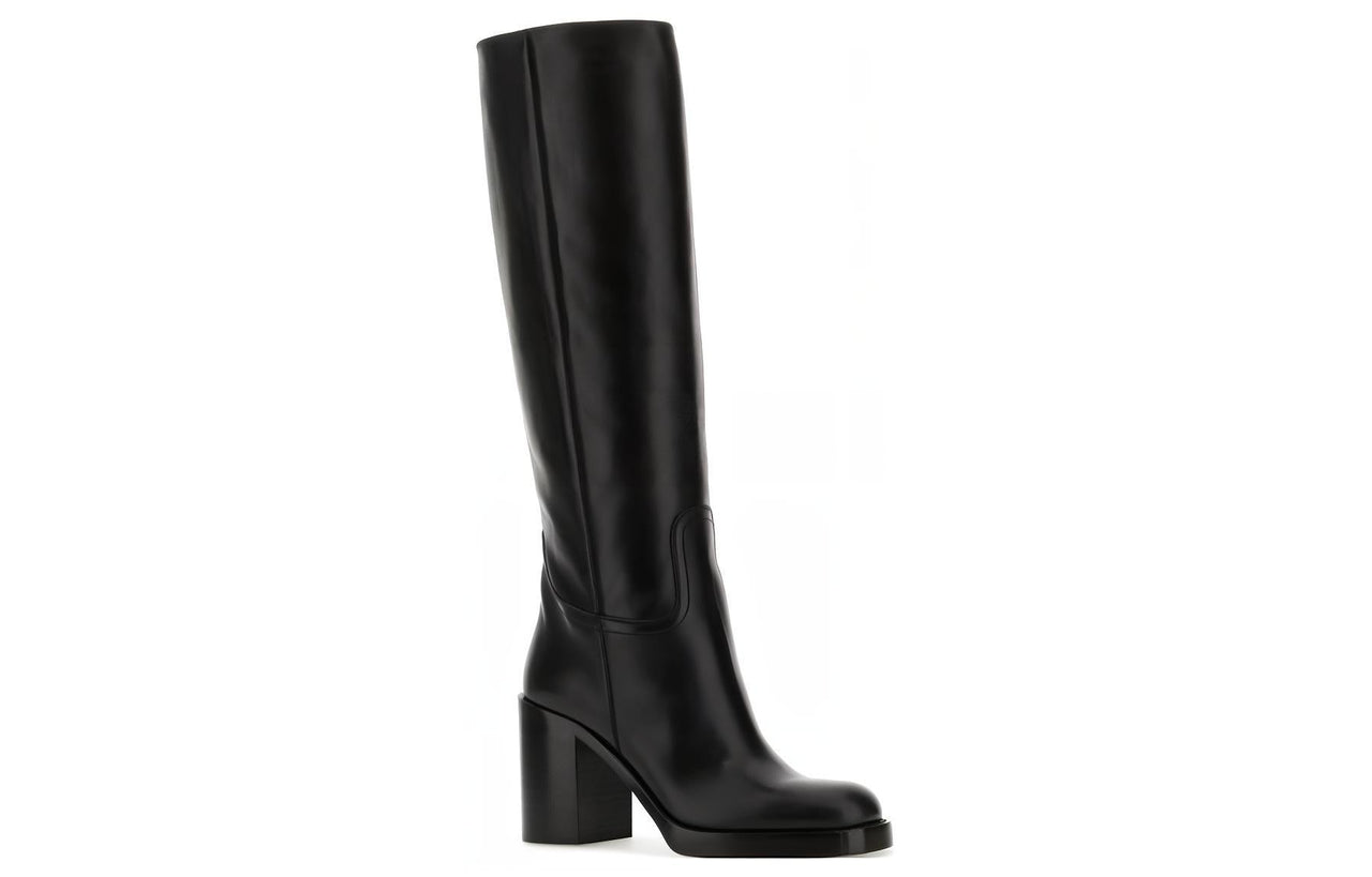 PRADA 90mm Knee-high Leather Boots