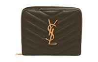 SAINT LAURENT Leather Wallet Women's Light Musk Color