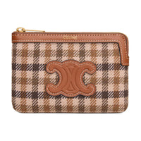 CELINE Fabric Coin Purses Card Holders Women's Brown & Multicolor