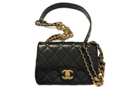 CHANEL Lambskin Portable Crossbody Bag, Shoulder Bag Mini Women's Black