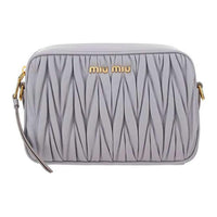 MIU MIU Nappa Leather Crossbody Bag Shoulder Bag Women's Gray