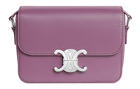 CELINE Triomphe Cow Leather Crossbody Bag Shoulder Bag Women's Deep Lavender