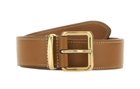 MIU MIU Badge Logo Pin Buckle - Leather Belts Women's Brown