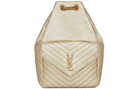 SAINT LAURENT Calfskin Backpack Women's Light Pink/Light Gold