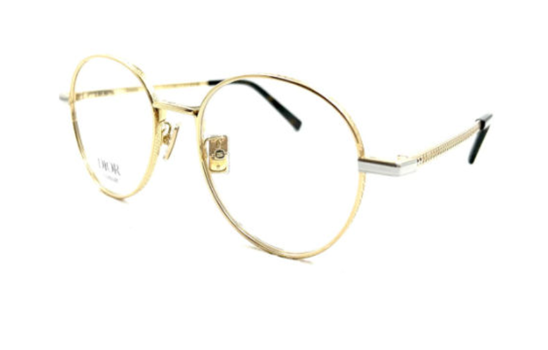 DIOR - Round Eyeglass Frames Men's Gold