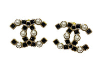 CHANEL Earrings Women's Black/Gold