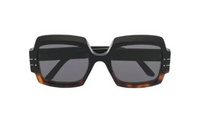 DIOR Acetate Irregular Shape Sunglasses Women's Black