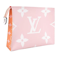 LOUIS VUITTON Coated Canvas With Leather Toiletry Bags Clutches Large Size Women's Pink/Red