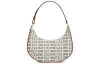 CELINE Cow Leather With Fabric Handbag, Shoulder Bag Women's Light Umber