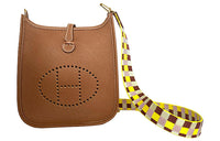 HERMES Evelyne Clemence Bullock Leather Shoulder Bag Crossbody Bag Mini Women's Brown