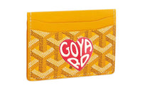 GOYARD Saint-Sulpice Canvas With Leather Card Clip Card Holder Unisex Yellow & Red Small Heart