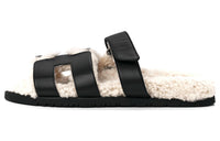 HERMES Day Slip-Resistant Slide Slippers Men's Beige Black