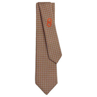 HERMES Silk Ties Men's Orange/Gray