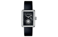 CHANEL Wrist Watch Manual Mechanical Movement Satin Strap Black Dial Women's Watch