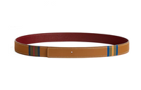HERMES Multicolor Design Leather Belts Unisex Brown Width 2.4CM