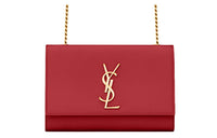 SAINT LAURENT KATE Leather Fringe Shoulder Bag Crossbody Bag Women's Cupid Red