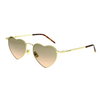 SAINT LAURENT Metal Irregular Shape Sunglasses Women's Gold