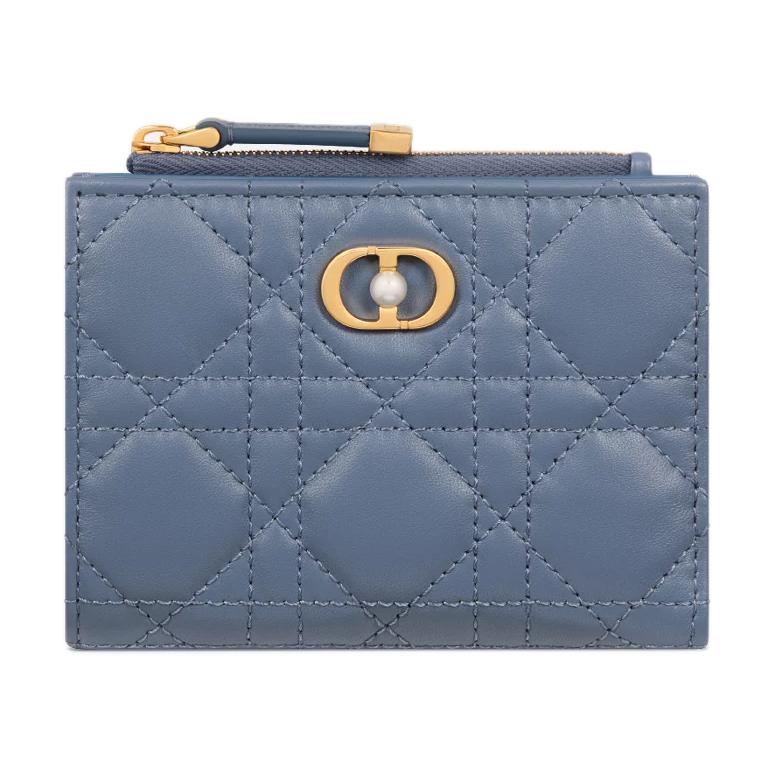 DIOR Jolie Lambskin Wallet Women's Denim Blue