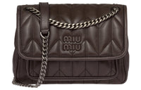 MIU MIU Matelassé Leather Shoulder Bag Crossbody Bag Women's Brown