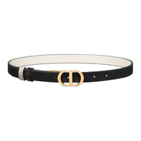 DIOR Cow Leather Belts Women's Black/Milk White Width  2CM